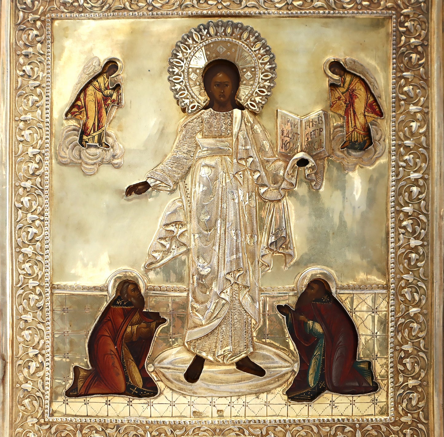 ANTIQUE 19c 84 SILVER RUSSIAN PAINTED ICON: Savior of Smolensk | 4500 |