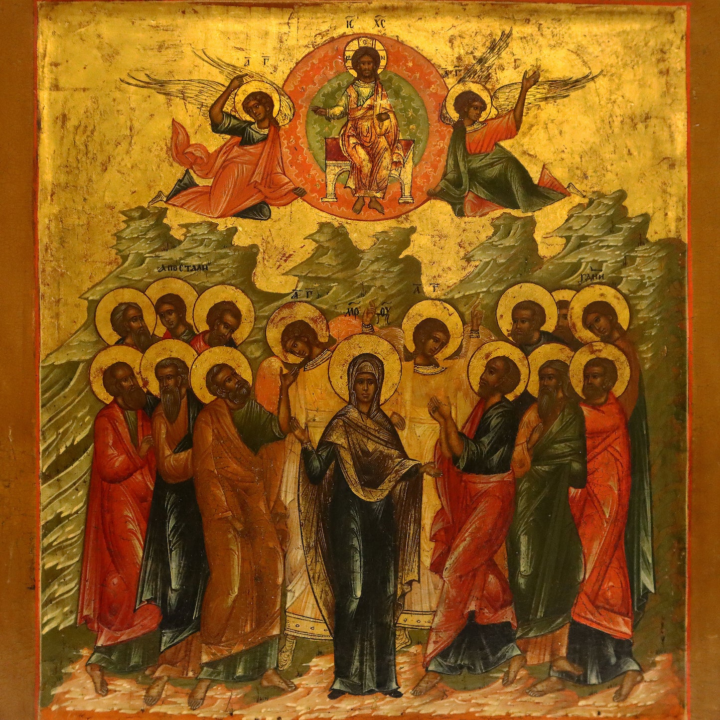 ANTIQUE 19c RUSSIAN PAINTED ICON: The Ascension of Jesus Christ | 5296 |