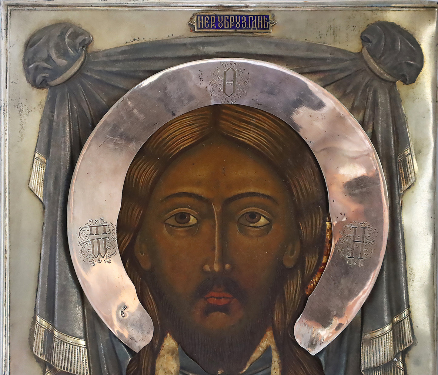 Antiques, Orthodox, Russian icon: Christ Not Made with Human Hands. | 5364 |