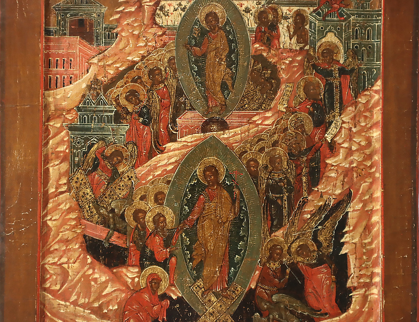 ANTIQUE 18c RUSSIAN PAINTED ICON: Resurrection | 5667 |