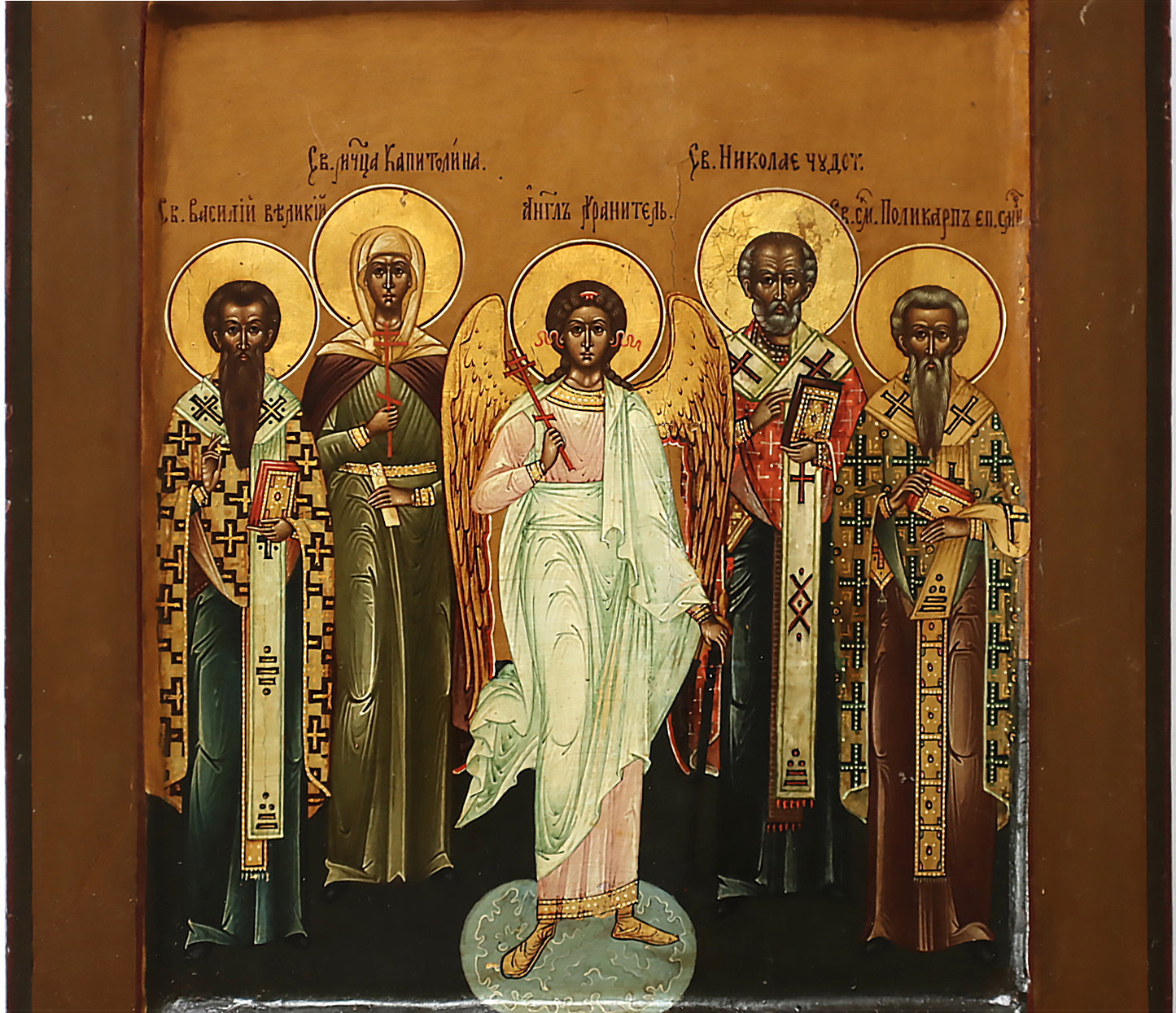 ANTIQUE 19c RUSSIAN PAINTED ICON: The Guardian Angel | 5669 |
