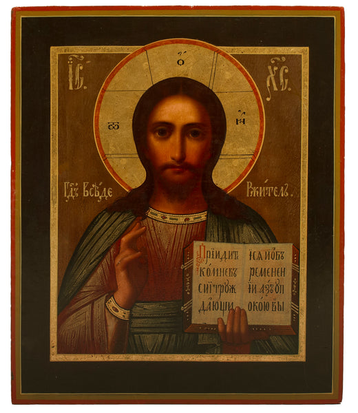 3152 | Antiques, Orthodox, Russian icon: CHRIST PANTOCRATOR