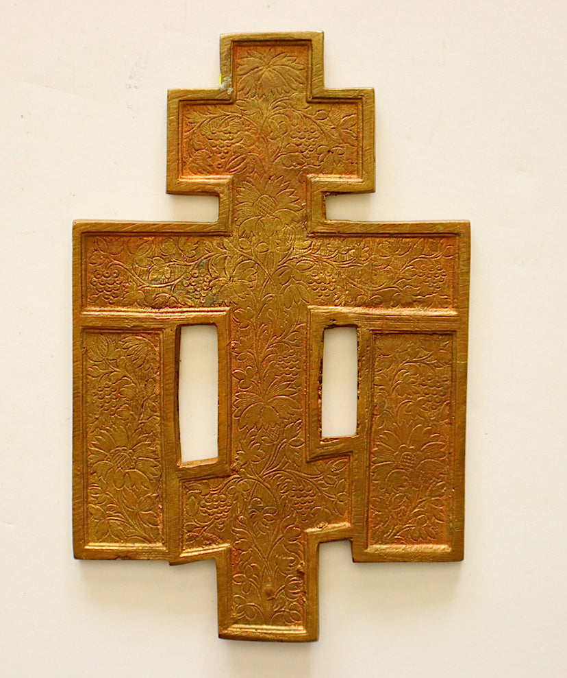 Antique, 19th century, Orthodox Bronze icon-cross | 4637 |