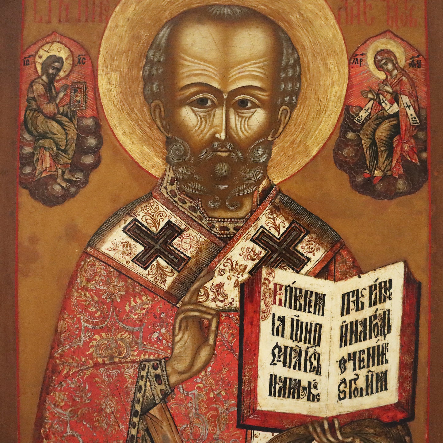 Antique 19th century, Orthodox Russian icon: ST. NICHOLAS OF MYRA Russian | 4838 |