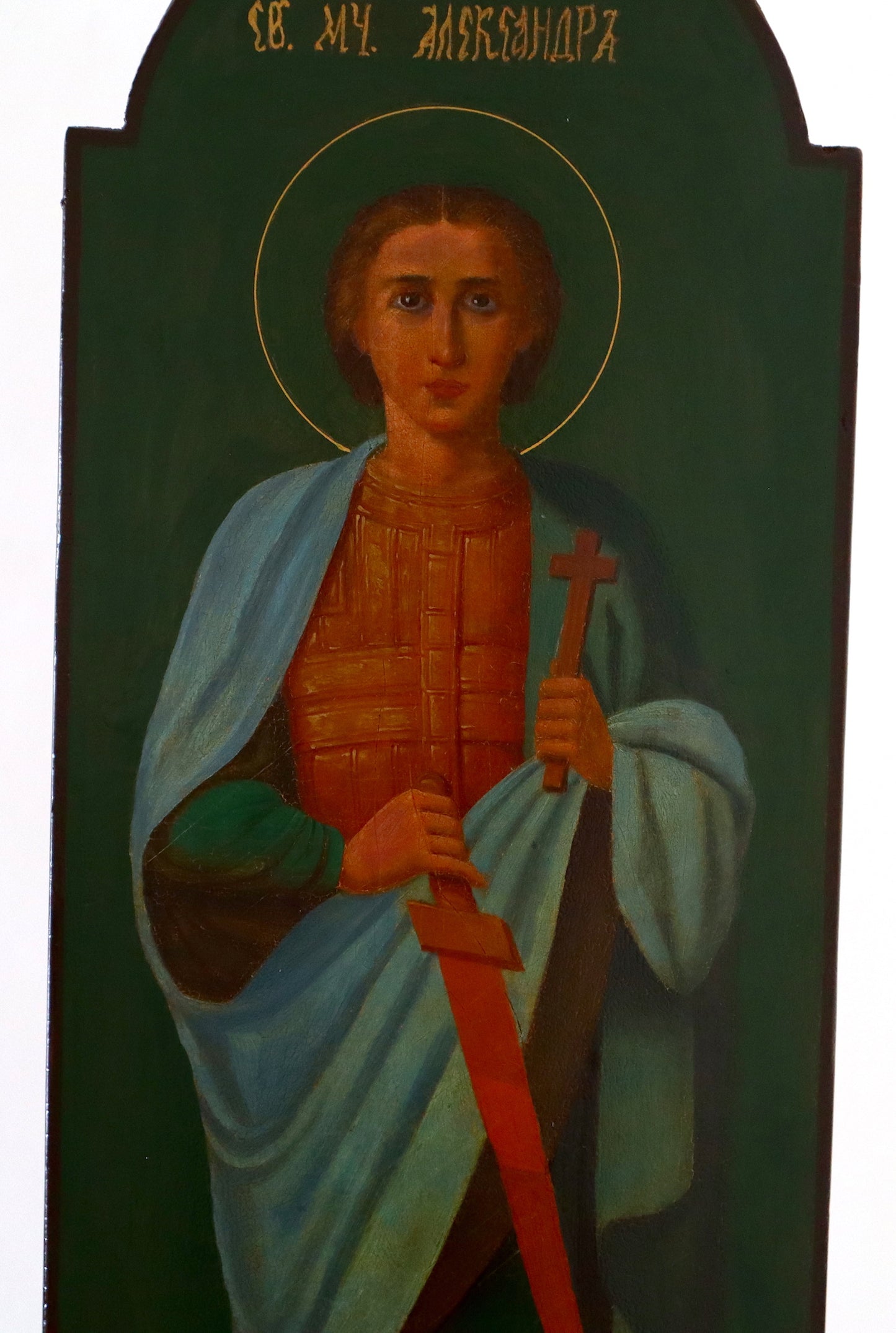 Antique 19th century, Orthodox Russian icon: Martyr Aleksandr | 5025 |