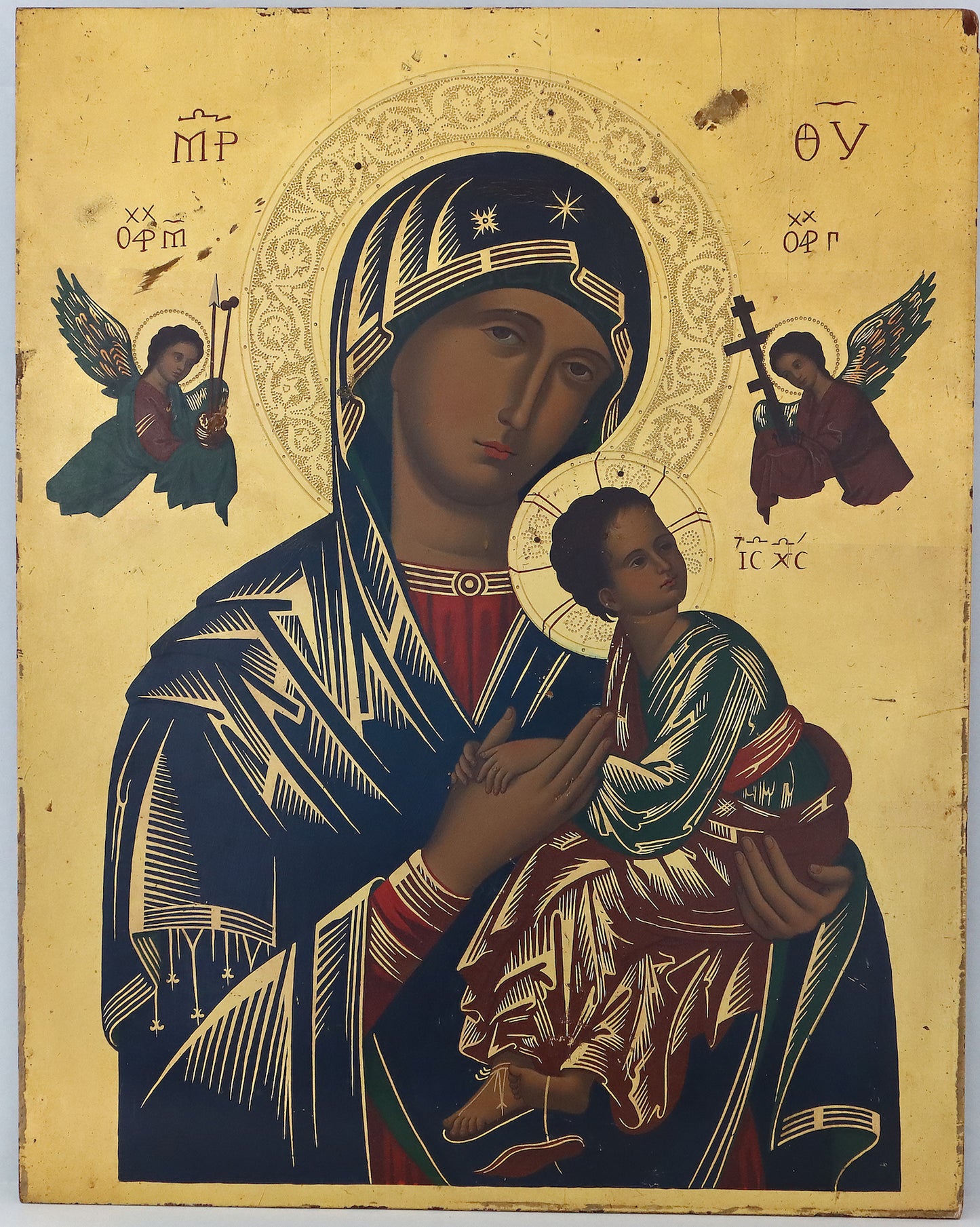 Antique 19th c. A DATED IMAGE OF THE MOTHER OF GOD OF THE LADY OF | 5130 |