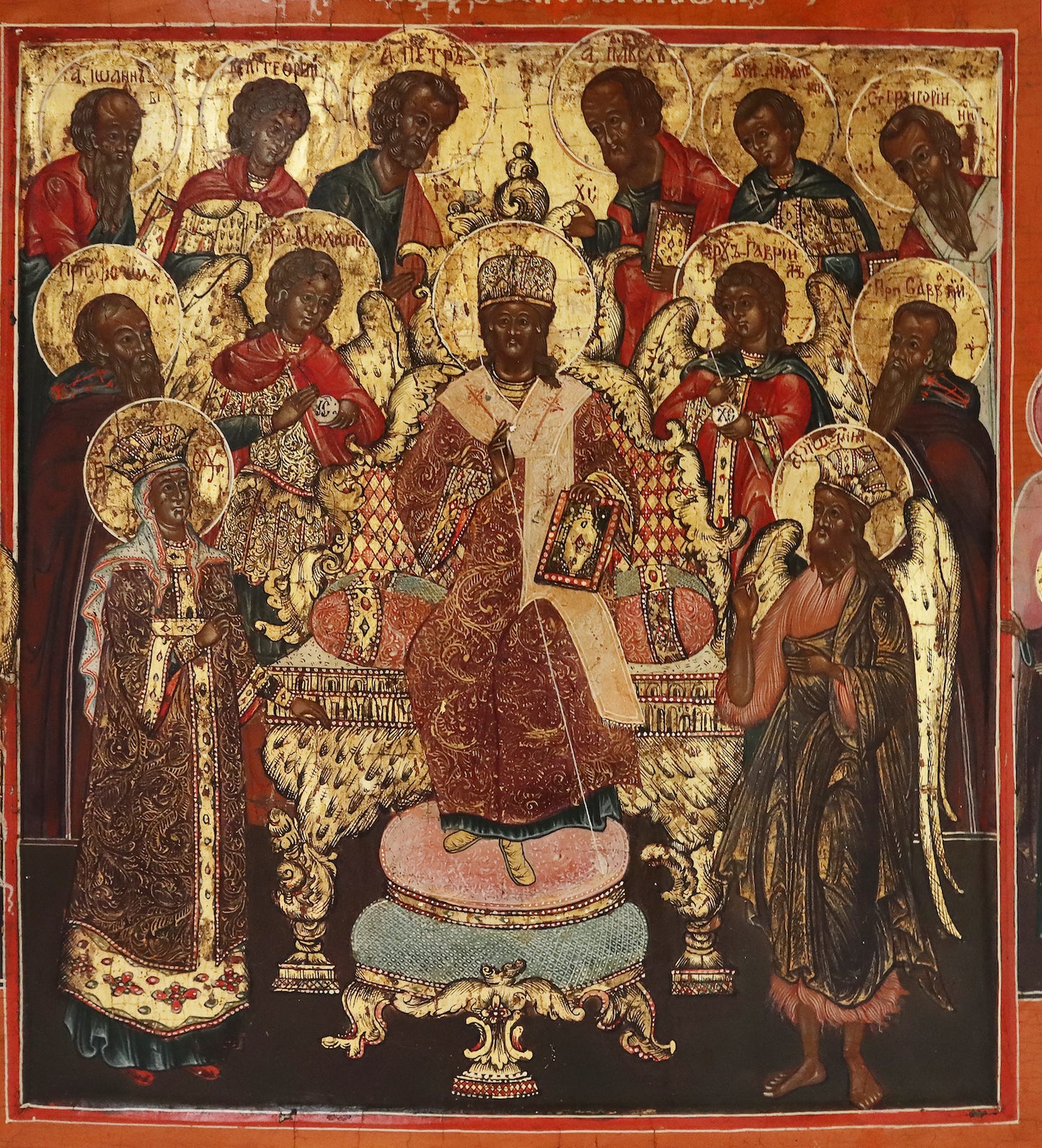 Antique 19th century, Orthodox Russian icon: The Deisis with selected Saints | 5166 |