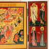 1858 | Russian Icon Triptych of Resurrection, Mother Of God & Saints
