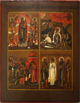 3884 | Antique 19th century, Orthodox, Four Parts Russian Icon