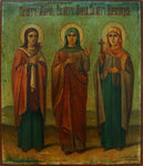 3896 | Antiques, Orthodox, Russian icon: St. Martyrs Maria, Anna and Alexandra