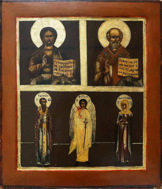 4415 | Antique, 19th century, Orthodox Russian Icon of Three Parts