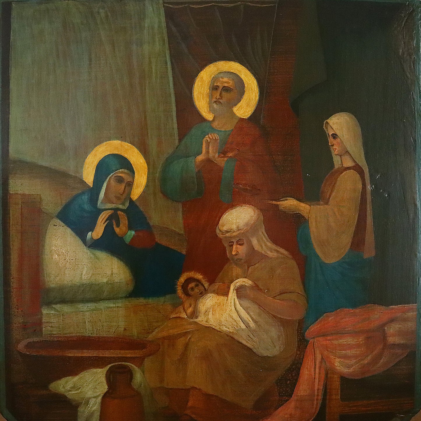 4477 | Russian Icon: NATIVITY OF VIRGIN