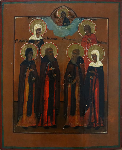 4531 | Antique, 19th century, Orthodox Russian Icon: SELECTED SAINTS