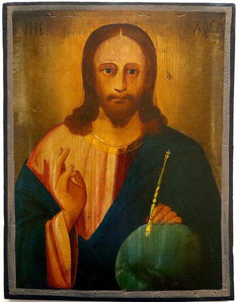 4794 | Antiques, Orthodox, Russian icon: CHRIST PANTOCRATOR