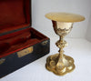 4986 | Antique French RARE Gilt Silver Chalice and Paten with Mark of Master Early 20th Century