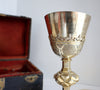 4986 | Antique French RARE Gilt Silver Chalice and Paten with Mark of Master Early 20th Century