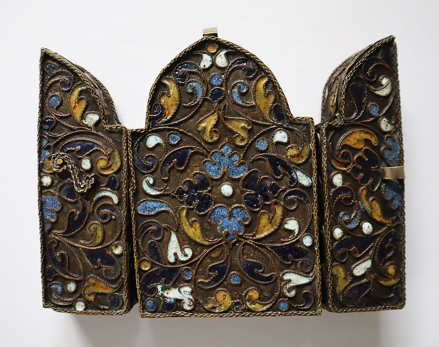 ANTIQUE 19c RUSSIAN PAINTED ICON: Triptych icon of the Diesis | 5114 |
