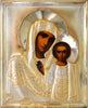 5129 | Antiques, Orthodox, Russian icon: Kazan Mother of God with silver cover
