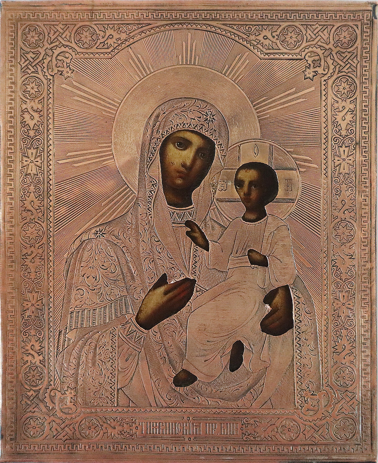 5211 | Antiques, Orthodox, Russian icon: Tikhvinskaya Mother of God