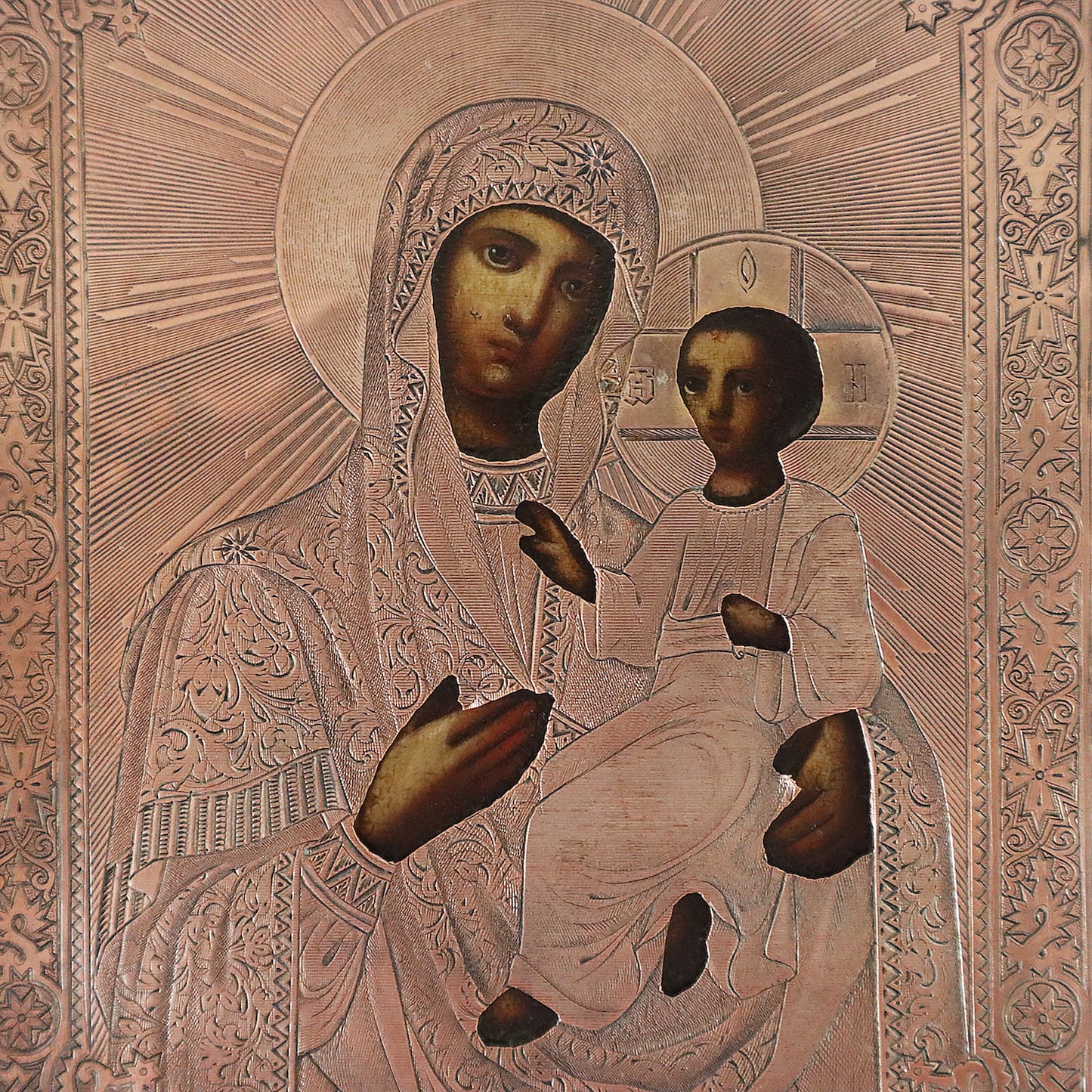 5211 | Antiques, Orthodox, Russian icon: Tikhvinskaya Mother of God