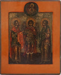 5231 | Antiques, Orthodox, Russian icon: Saint Archangel Michael and saints Florus and Laurus