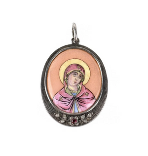Antiques, Orthodox, Russian icon-pendant Mother of God. | 5307 |