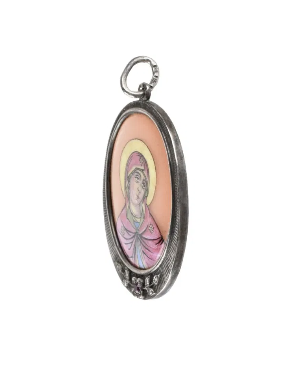 Antiques, Orthodox, Russian icon-pendant Mother of God. | 5307 |