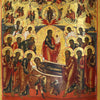 5366 | Antiques, Orthodox, Russian icon: The Dormition of The Mother of God.