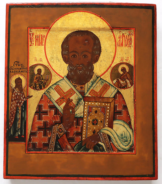 5375 | Antiques, Orthodox, Russian icon: St. Nicholas