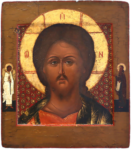 Antiques, Orthodox, Russian icon: 18th Century Icon of Jesus Christ "Savior Shoulder-Length" | 5376 |