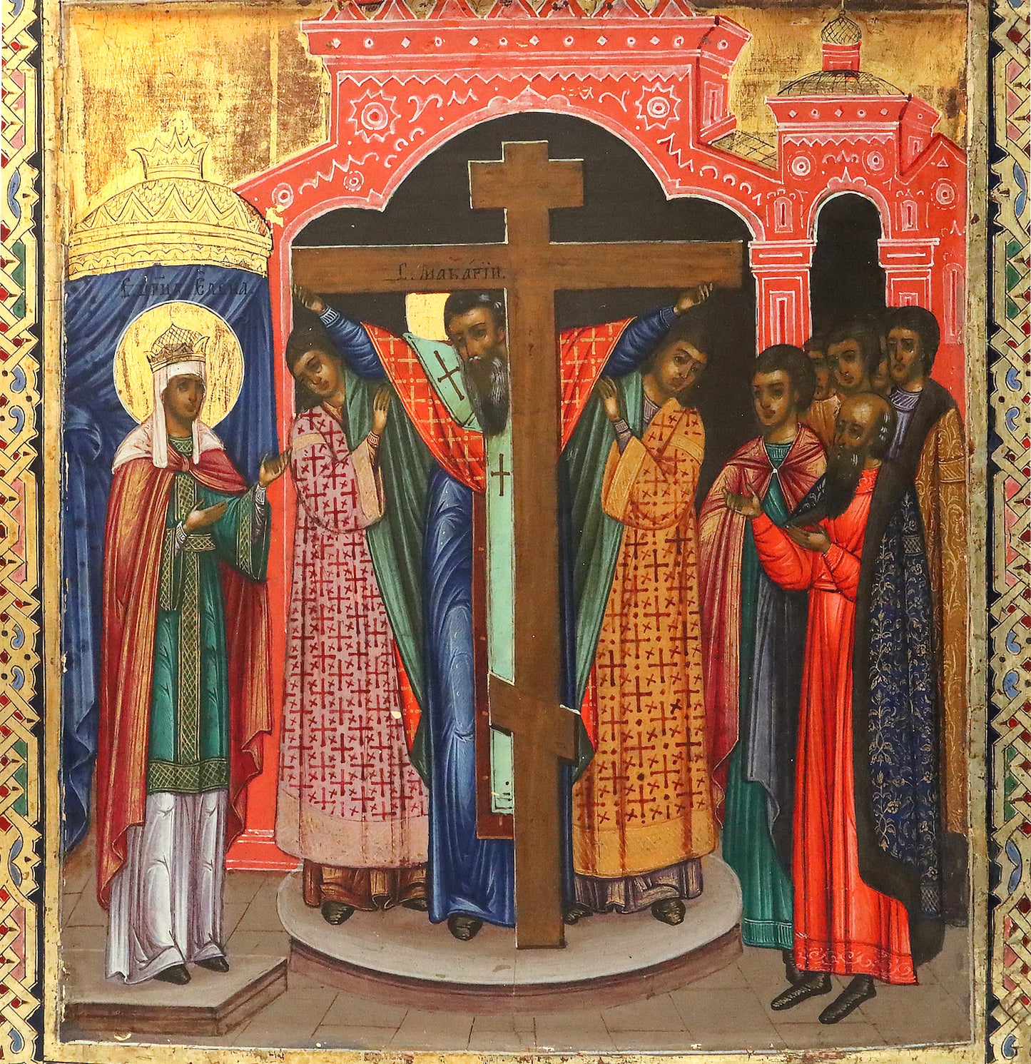 5379 | Antiques, Orthodox, Russian icon: The Elevation of the Cross.