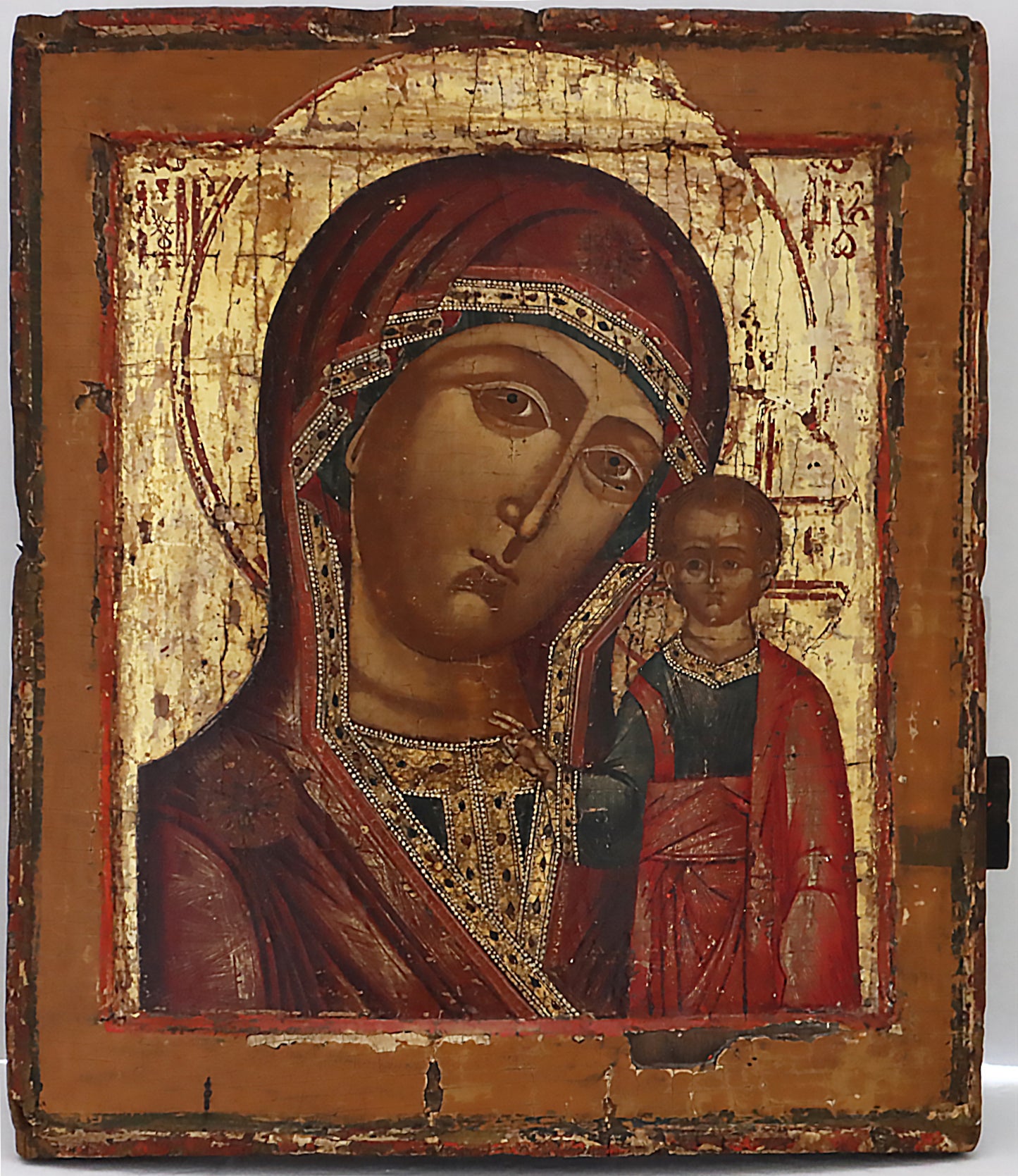 ANTIQUE 18c RUSSIAN PAINTED ICON: Kazan Mother of God | 5384 |