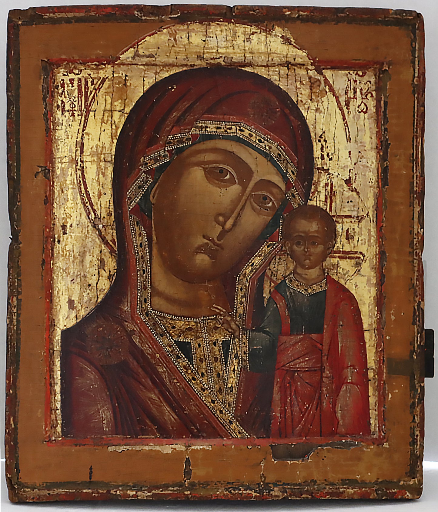 ANTIQUE 18c RUSSIAN PAINTED ICON: Kazan Mother of God | 5384 |