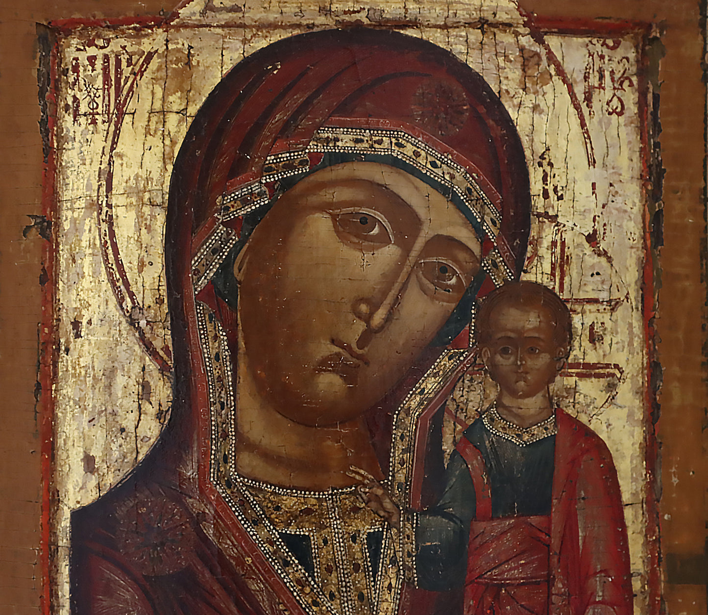 ANTIQUE 18c RUSSIAN PAINTED ICON: Kazan Mother of God | 5384 |