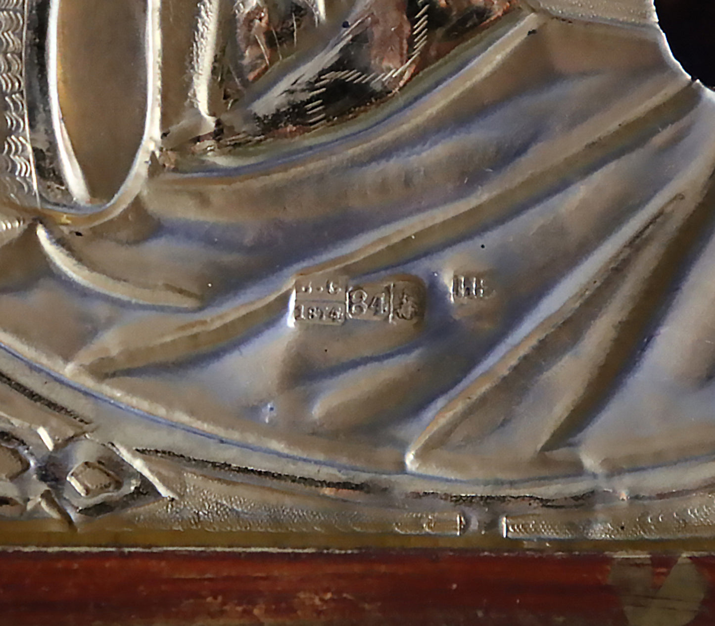 Antiques, Orthodox, Russian icon: THE CHRIST PANTOCRATOR WITH A SILVER OKLAD In wooden Keot. | 5386 |