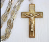 5398 | Antiques Russian Orthodox Silver Priest Cross with silver chain