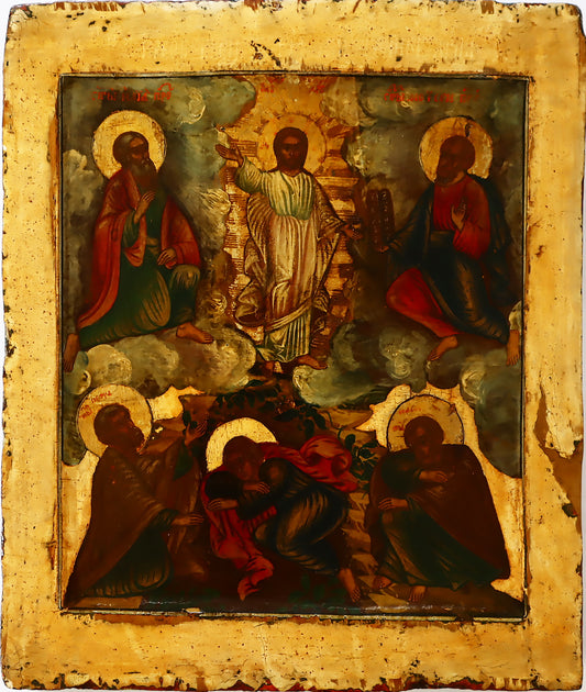 ANTIQUE 19c RUSSIAN PAINTED ICON: The Transfiguration Of Christ |5408 |