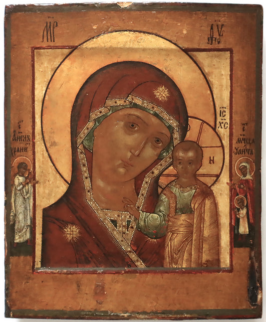 ANTIQUE 18c RUSSIAN PAINTED ICON: Kazanskaya Mother Of God | 5422 |