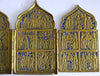 5449 | Antiques, Orthodox, Russian Bronze icon: QUADIPTYCH with enamel.