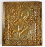 5484 | Antiques, Orthodox, Russian Bronze icon: Mother of God.