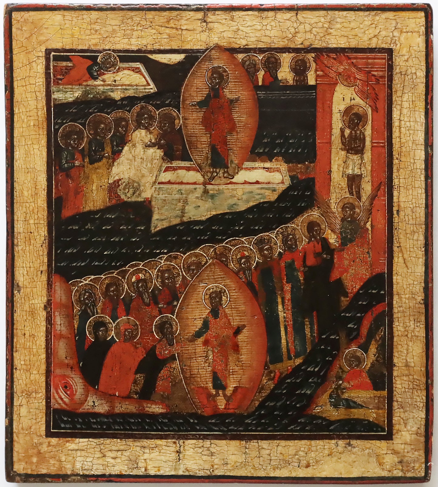 ANTIQUE 16c RUSSIAN PAINTED ICON: The Resurrection | 5498 |
