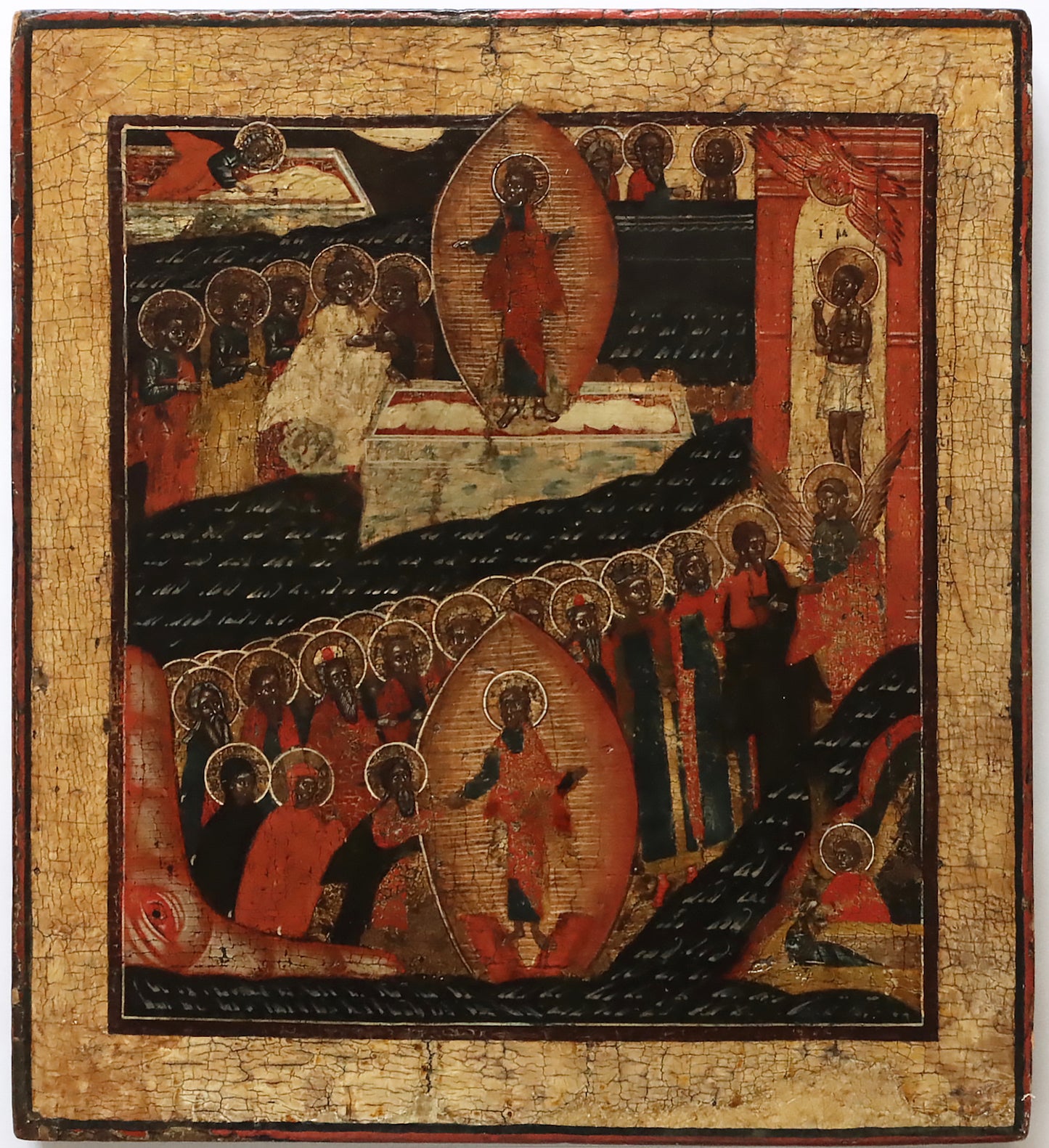 ANTIQUE 16c RUSSIAN PAINTED ICON: The Resurrection | 5498 |