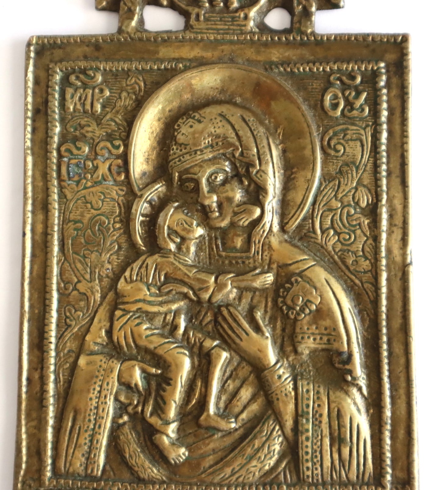 6677 | Antiques, Orthodox, Russian Bronze icon: Feodorovskaya the Mother of God