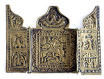 5616 | Antiques, Orthodox, Russian Bronze icon-triptich: St. George