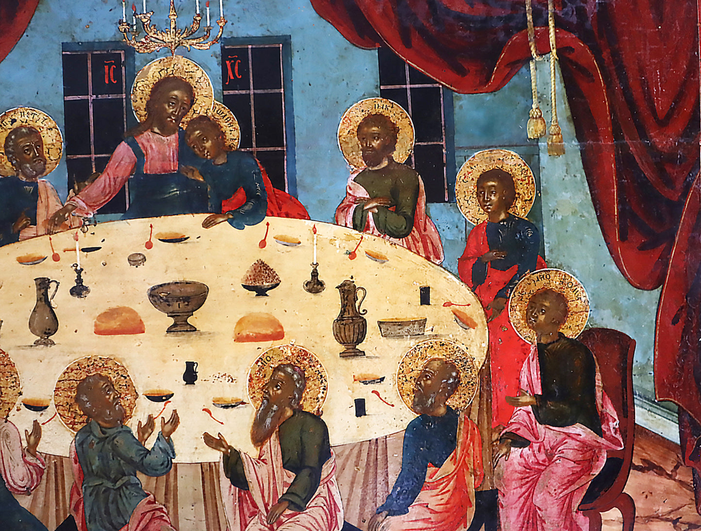 5637 | Antiques, Orthodox, Russian icon: The Mystic Supper