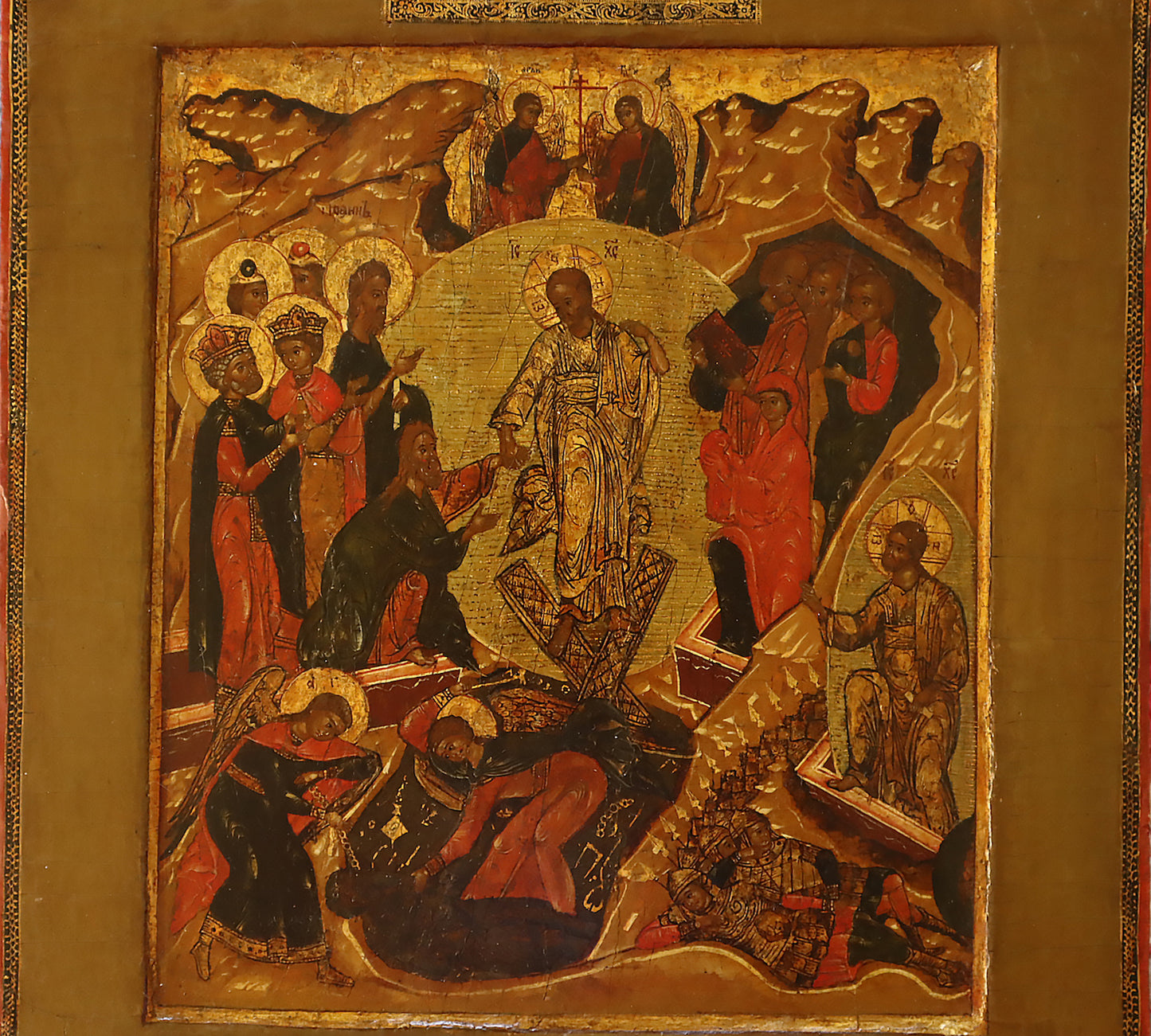 ANTIQUE 17c RUSSIAN PAINTED ICON: Resurrection of Christ | 5645 |