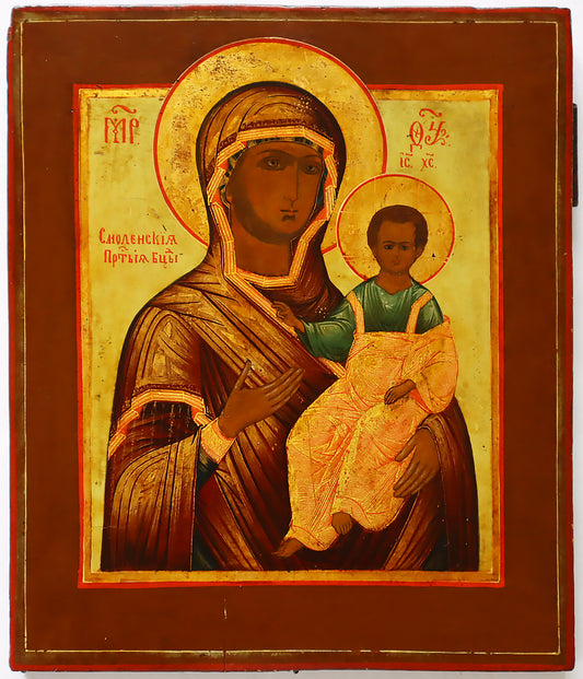 5651 | AN ICON SHOWING THE SMOLENSKAYA MOTHER OF GOD