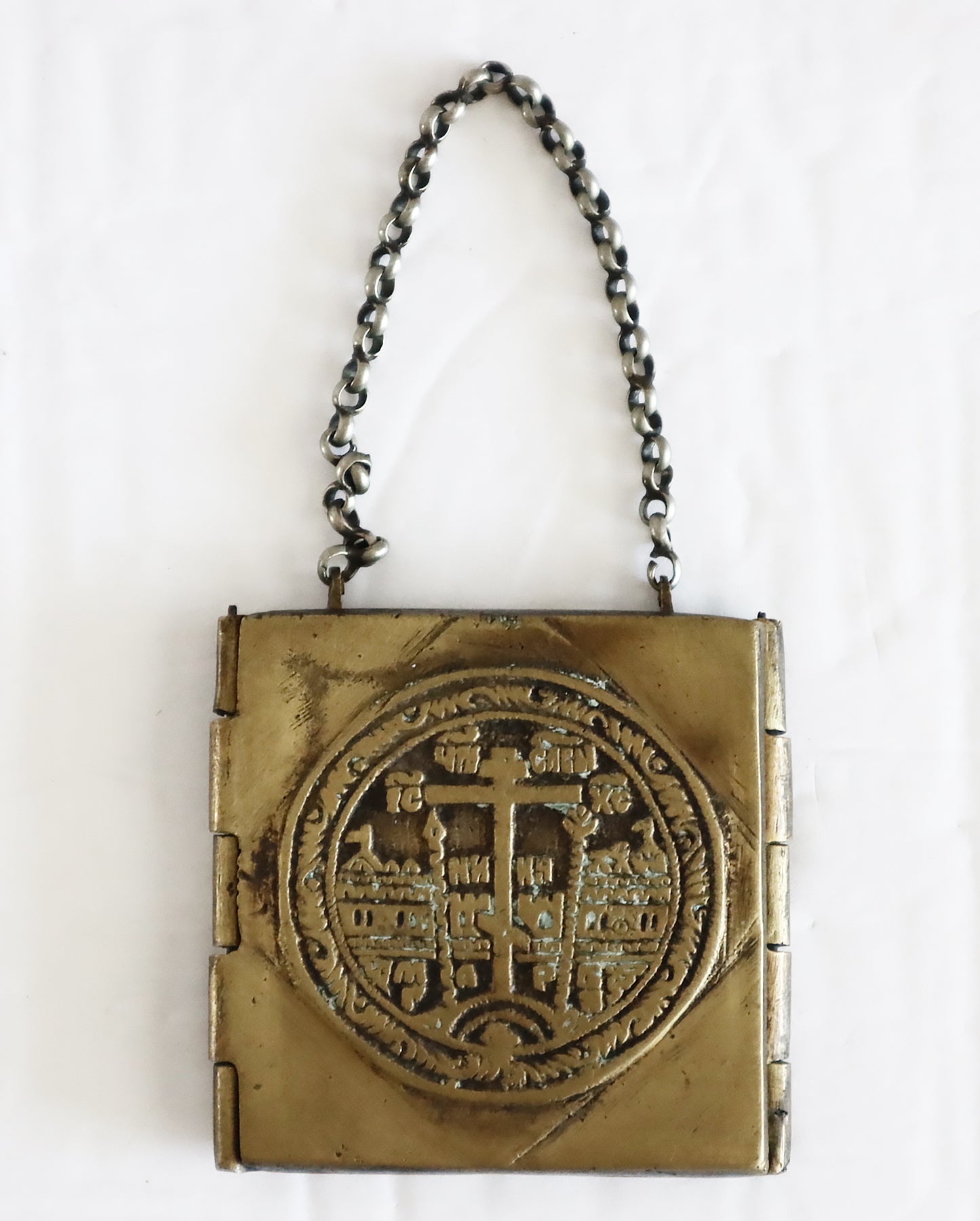 5654 | Antiques, Orthodox, Russian Bronze icon: Deisis.