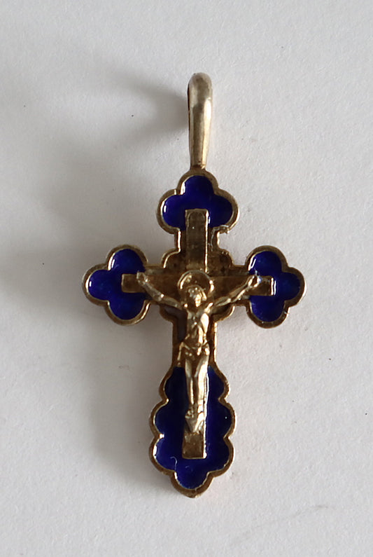 Russian Silver Cross with blue enamel | 5662 |