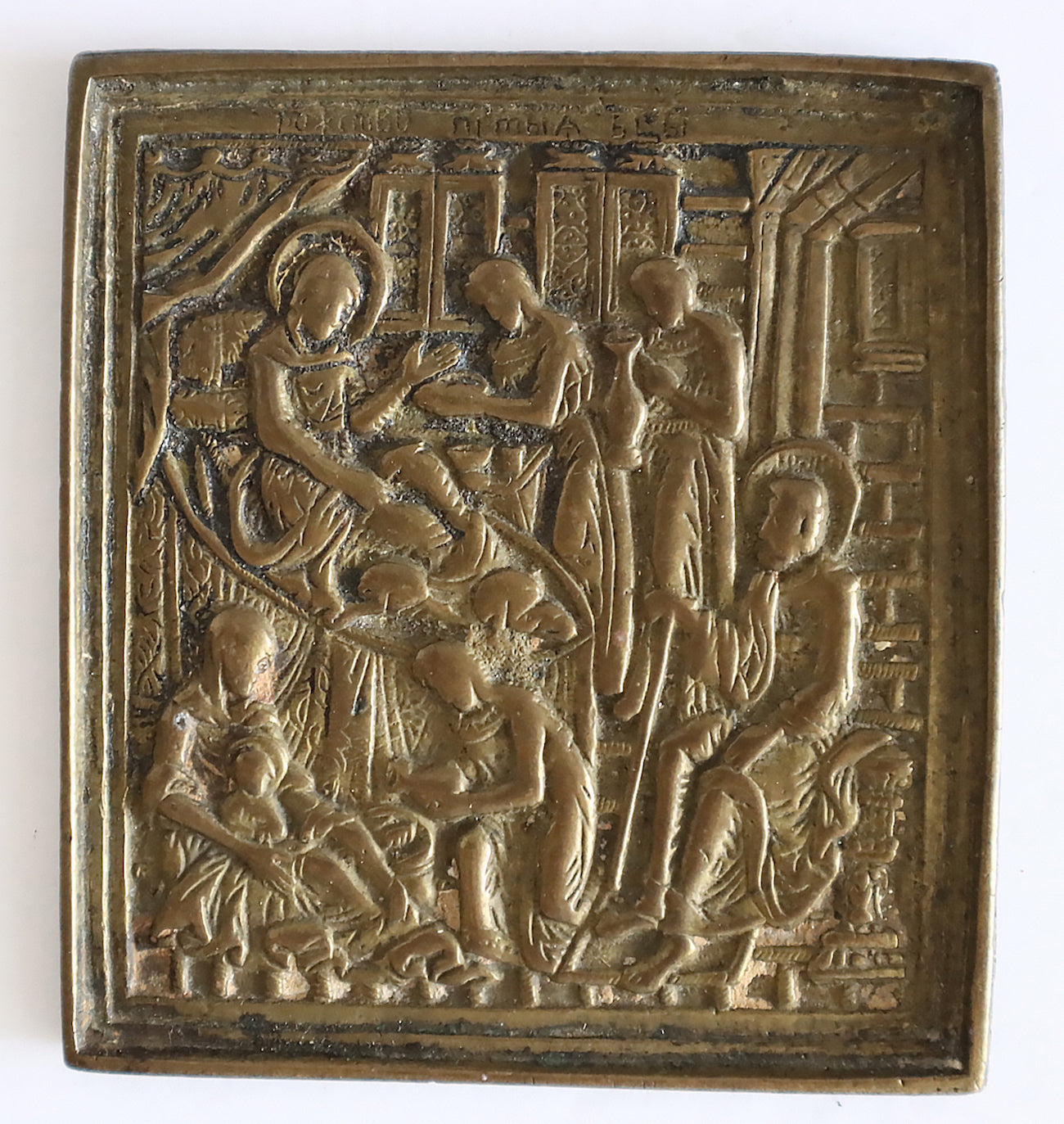 Bronze icon ancient Russia 18th-19th century: Nativity of Virgin | 5684